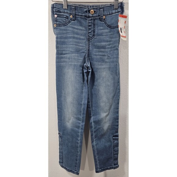 Cat & Jack Other - NWT Cat & Jack Girls' Adaptive Jeans Medium Wash Size 8 Ankle Buttons Stretch